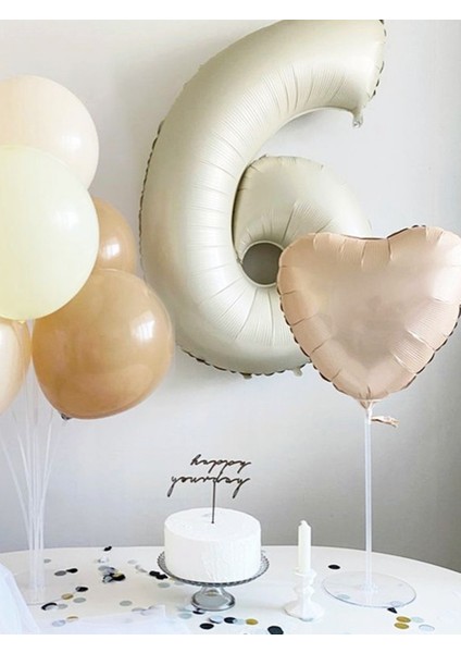Rakam Folyo Balon 6 Rakamı Krem 76 cm 34 Inc fiyatları