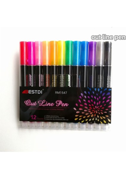 12 Renk Stili 30 Renk Çift Çizgi Anahat Metalik Işaretleyiciler Magmmer Boya Kalemleri Çocuklar Yetişkinler Çizim Dıy Sanat El Sanatları Sanat Boyama Öğrenme (Yurt Dışından)