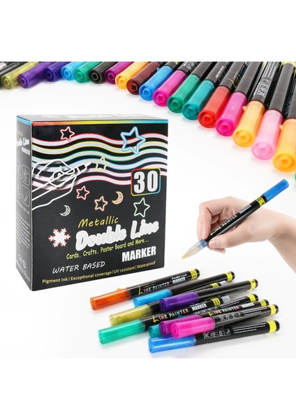 12 Renk Stili 30 Renk Çift Çizgi Anahat Metalik Işaretleyiciler Magmmer Boya Kalemleri Çocuklar Yetişkinler Çizim Dıy Sanat El Sanatları Sanat Boyama Öğrenme (Yurt Dışından) fiyatları