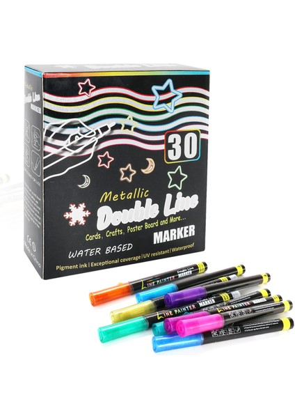 12 Renk Stili 30 Renk Çift Çizgi Anahat Metalik Işaretleyiciler Magmmer Boya Kalemleri Çocuklar Yetişkinler Çizim Dıy Sanat El Sanatları Sanat Boyama Öğrenme (Yurt Dışından) modelleri