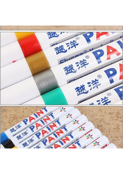 10 1 Adet Tarzı 12 Renk Boya Marker Kalem Su Geçirmez Çabuk Kuruyan Yağlı Mürekkep Solmaz Araba Lastiği Lastik Sırtı CD Metal Kalıcı Boya Marker Fiber Ucu (Yurt Dışından)