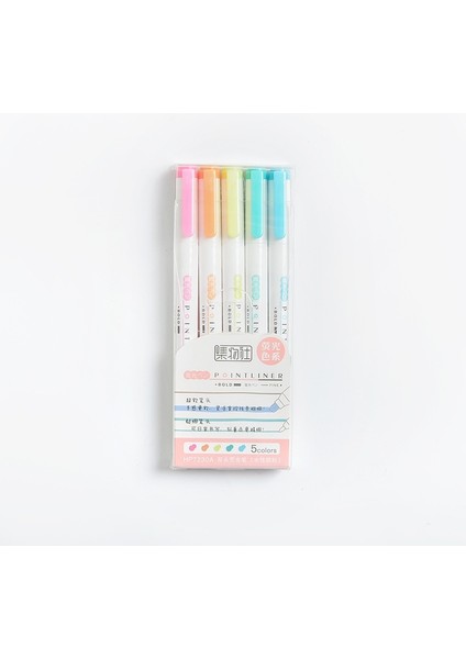 5 Renk Bir Stil 25 Renk Mildliner Fosforlu Çift Kafa Sevimli Işaret Kalemi Seti Sanat Malzemeleri Pastel Işaretleyici Kalemler Öğrenci Okul Ofis Kırtasiye (Yurt Dışından)