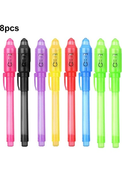 8 Adet Tarzı Adet Uv Işık Kalem Görünmez Sihirli Kalem Gizli Floresan Kalem Yazma Pedi Çocuklar Için Çocuk Çizim Boyama Kurulu DJA88 (Yurt Dışından)
