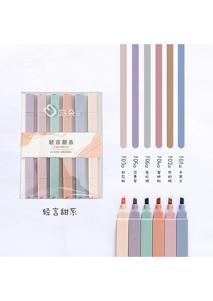 Tatlı Set A Stili Çift Uçlu Fosforlu Kalemler Kawaii Şeker Renk Manga Işaretleyiciler Midliner Pastel Fosforlu Kalem Seti Kırtasiye (Yurt Dışından)