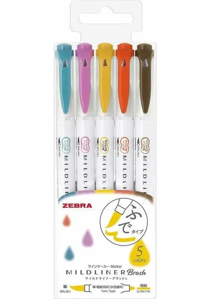 Nagomi 5c Rc Stili Yeni 25COLORS Zebra Mildliner Fırça Kalem Seti Wft8 Çift Taraflı Su Bazlı Fosforlu Marker Kalem Okul Sanat Malzemeleri Kırtasiye (Yurt Dışından)
