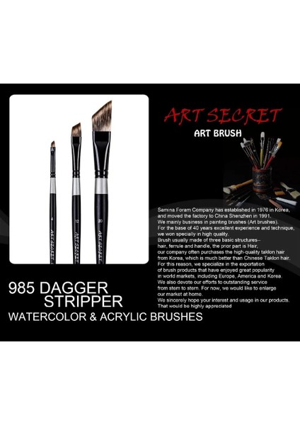 SIZE10 1 Adet Stil Artsecret Suluboya Liner Art Bruds Kore Ithal Mangoolon Taklon Saç Ahşap Saplı Hançer Striptizci Pirinç Yüksük (Yurt Dışından)