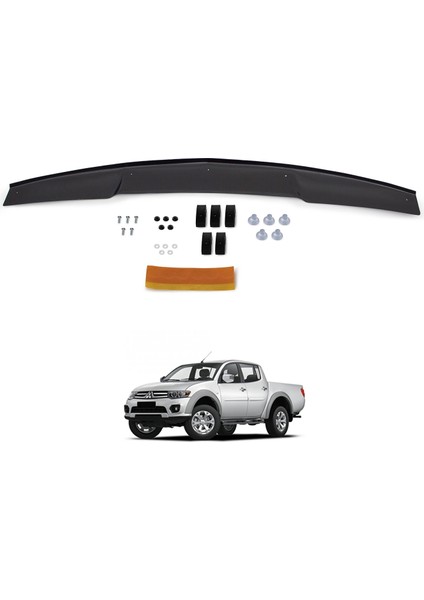 Esa Mitsubishi Triton Ön Kaput Koruyucu Rüzgarlığı Abs Plastik Piano Black 2007-2011 Yıllarına Uyumlu