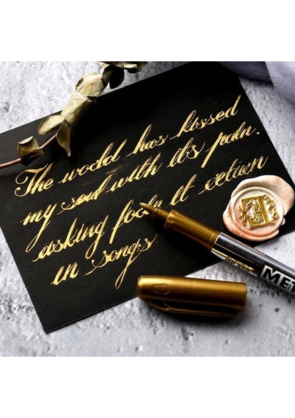 Altın Tarzı Altın Gümüş Boya Marker Su Bazlı Marker Kalem Seramik Için Cam Kumaş Deri Koyu Kağıt Dıy Arts & Crafts Marker Kalem (Yurt Dışından)