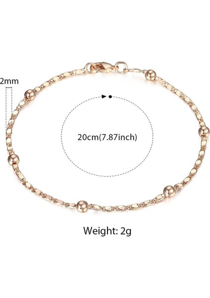 8 Inç 20CM Tarzı CB11 Davieslee Wome Için Bilezikler Gül Altın Dolgulu Zincirler Erkek Bayan Bracelat Tilki Kuyruğu Dövülmüş Bismark Zincir cm Dcbb1 (Yurt Dışından)