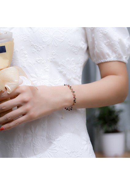 16-21CM Tarzı Tsavorit Lina Jw Altın Renk 3 mm Doğal Taş Turmalin Bilezik Kadınlar Için El Takı Parti Düğün Lüks Hediye Seti Işi (Yurt Dışından) fırsatları