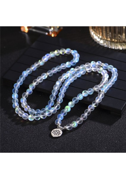 Beyaz 108 Mala Boncuk Şifa Taş Bilezik Aqua Angel Aura Kuvars Kristal Deniz Kızı Cam Rhodonite Güneş Işığında Güzellik Bilezik J39FK (Yurt Dışından) fırsatları