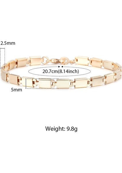 8 Inç 20CM Tarzı CB10 Davieslee Wome Için Bilezikler Gül Altın Dolgulu Zincirler Erkek Bayan Bracelat Tilki Kuyruğu Dövülmüş Bismark Zincir cm Dcbb1 (Yurt Dışından)