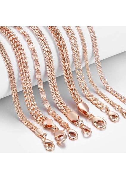 8 Inç 20CM Tarzı CB10 Davieslee Wome Için Bilezikler Gül Altın Dolgulu Zincirler Erkek Bayan Bracelat Tilki Kuyruğu Dövülmüş Bismark Zincir cm Dcbb1 (Yurt Dışından)