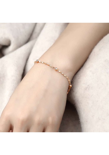 8 Inç 20CM Tarzı CB10 Davieslee Wome Için Bilezikler Gül Altın Dolgulu Zincirler Erkek Bayan Bracelat Tilki Kuyruğu Dövülmüş Bismark Zincir cm Dcbb1 (Yurt Dışından)