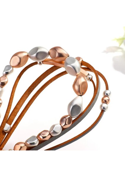 Siyah Tabanca Kaplama Amorcome Avrupa Tarzı Metal Geometrik Boncuk Bileklik Manyetik Toka ile Ince Deri Wrap Bilezik Kadın Takı Hediye (Yurt Dışından) modelleri