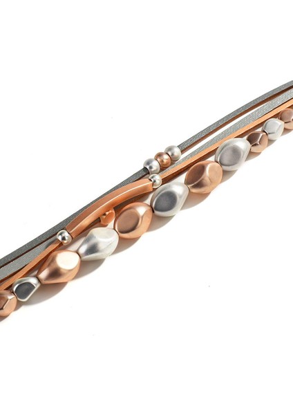 Siyah Tabanca Kaplama Amorcome Avrupa Tarzı Metal Geometrik Boncuk Bileklik Manyetik Toka ile Ince Deri Wrap Bilezik Kadın Takı Hediye (Yurt Dışından) fırsatları