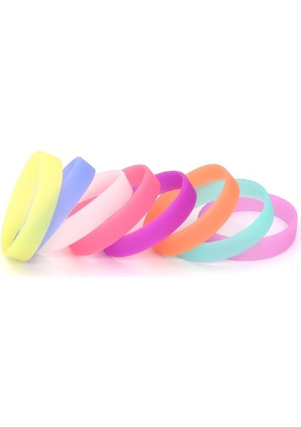 Çevre 20CM Tarzı Beyaz 2 Parça Set Spor Bileklik Erkek Kadın Çocuk Kauçuk Silikon Bilezik Adam Hediye Takı Için Karanlıkta Parlama (Yurt Dışından)