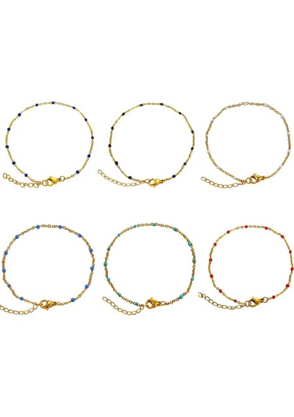 20CM Tarzı Stil 7 Moda Paslanmaz Çelik Bilezikler Altın Mavi Kırmızı Kadınlar Için Şanslı Takı Hediyeleri (Yurt Dışından) modelleri