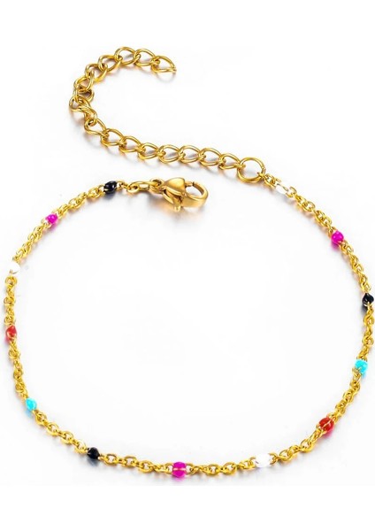 20CM Tarzı Stil 7 Moda Paslanmaz Çelik Bilezikler Altın Mavi Kırmızı Kadınlar Için Şanslı Takı Hediyeleri (Yurt Dışından) fırsatları