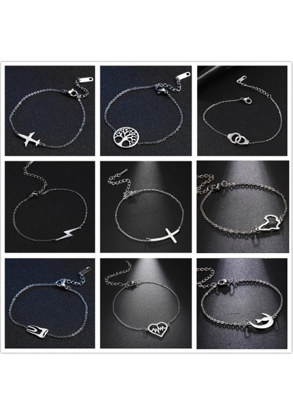 17-22 cm Tarzı Pati Skyrim Uçak Charm Bilezik Paslanmaz Çelik Uçak Uçak Ayarlanabilir Zincir Bilezikler Kadınlar Için Pulsera Takı Hediye (Yurt Dışından)