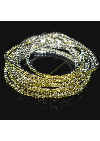 Zeytin Yeşili-10 Adet 10 Adet Bayanlar Şeffaf Parlak Kristal Bilezik 27 Renk Tam Rhinestone Elastik Bilezik Kadın Bileklik Bilezik Hediye (Yurt Dışından)
