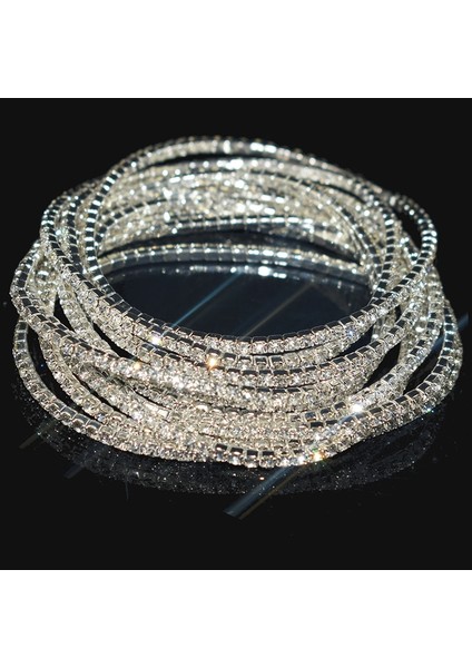 Zeytin Yeşili-10 Adet 10 Adet Bayanlar Şeffaf Parlak Kristal Bilezik 27 Renk Tam Rhinestone Elastik Bilezik Kadın Bileklik Bilezik Hediye (Yurt Dışından) fiyatları