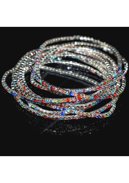 Zeytin Yeşili-10 Adet 10 Adet Bayanlar Şeffaf Parlak Kristal Bilezik 27 Renk Tam Rhinestone Elastik Bilezik Kadın Bileklik Bilezik Hediye (Yurt Dışından) indirimleri