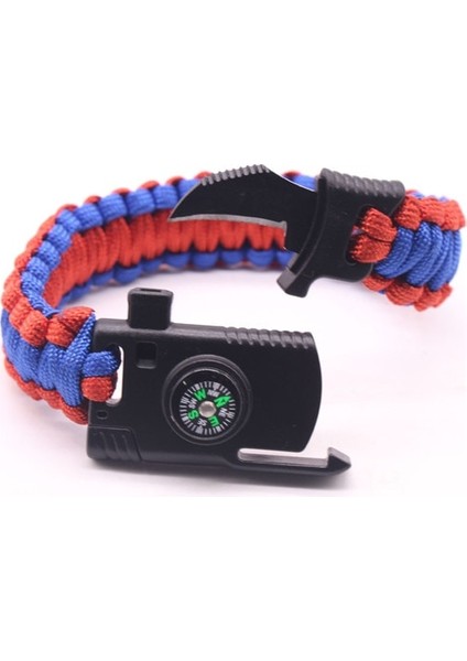 23CM Tarzı L Beden Erkekler Örgülü Siyah Çok Fonksiyonlu Paracord Bilezik Survival Pusula Düdük Bıçağı Askeri Acil Paracord Bilezikler Kadınlar (Yurt Dışından)