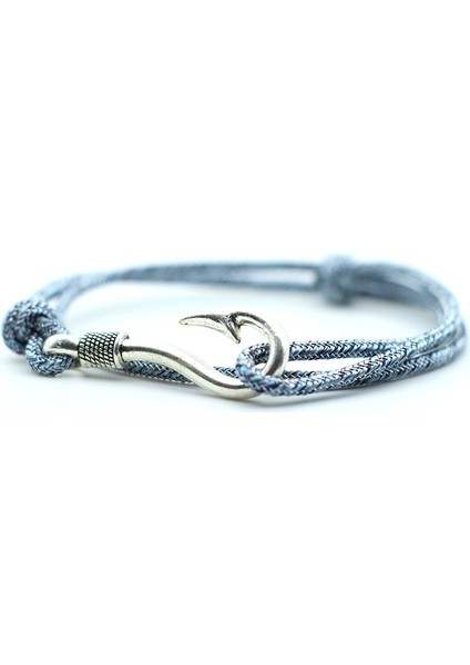 Mavi Gümüş Antik Altın Gümüş Balık Kancası Bilezik Erkekler Kadınlar Ayarlanabilir Halat Zincir Viking Denizcilik Denizci Çapa Braclet Bohemia Takı Bff (Yurt Dışından)