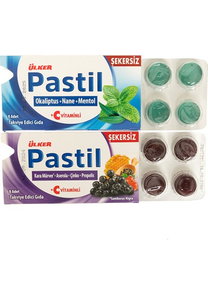 Pastil Kara Mürver + Aserola + Çinko + Propolis 8 Adet