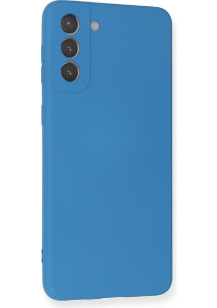 Samsung Galaxy S21 Plus Kılıf Nano Içi Kadife Silikon - Mavi 300099