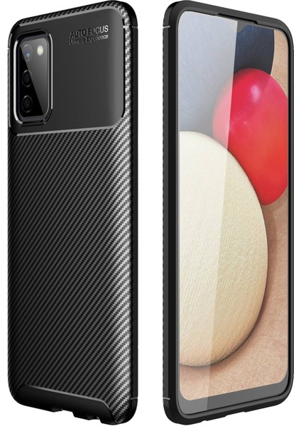 Samsung Galaxy A02S Kılıf Focus Karbon Silikon - Siyah 300099