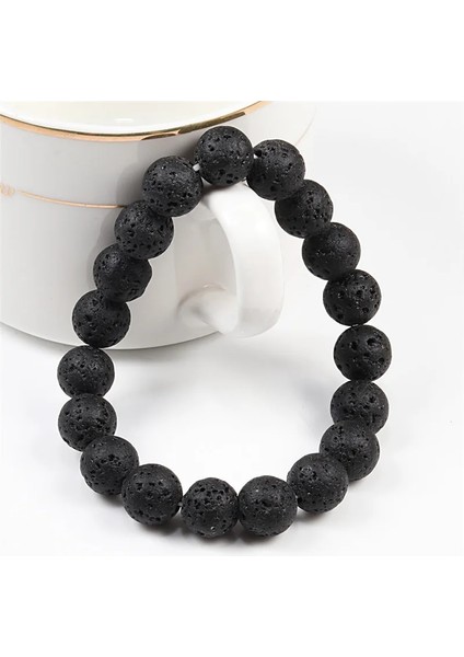 10 mm Volkanik Kaya Charm Bilezik Kadınlar Için Boncuklu Buda Elastik Doğal Taş Halat Bilezikler ve Bilezikler Tibet Takı (Yurt Dışından)