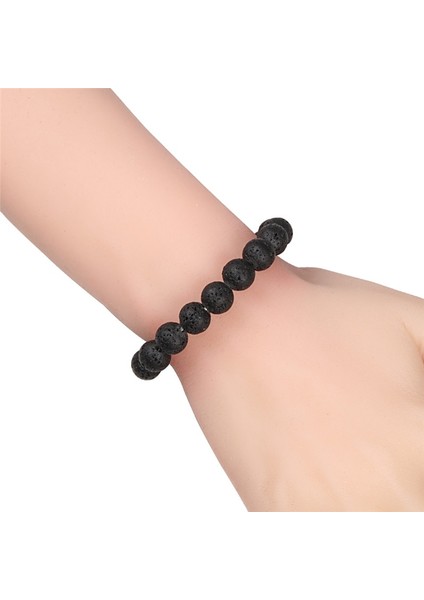 10 mm Volkanik Kaya Charm Bilezik Kadınlar Için Boncuklu Buda Elastik Doğal Taş Halat Bilezikler ve Bilezikler Tibet Takı (Yurt Dışından)