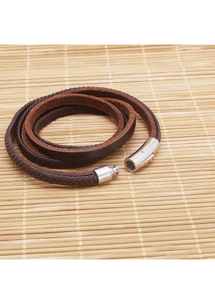 60CM Tarzı Kobalt Menekşe Moda Erkek Bilezikler Örgülü Hakiki Deri Bilezik Retro Inek Derisi Halat Zincir Erkek Paslanmaz Çelik Bilezik Takı Hediyeler (Yurt Dışından) modelleri