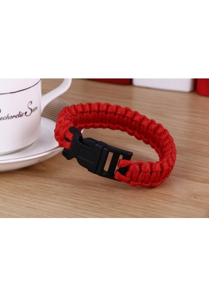 Kırmızı Erkek Yeni Survival Paracord Bilezik Erkekler Için Açık Kamp Yürüyüş Toka Bileklik Kadın Halat Bilezik Erkek Takı (Yurt Dışından)