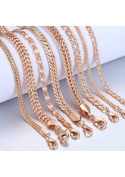 CB01 20C Rose Gold Bilezik Kadın Erkek Kaldırmak Salyangoz Tilki Kuyruğu Venedik Link Zincirleri Bayan Erkek Bilezikler Moda Hediye Cbb1 Için Dolgulu (Yurt Dışından) fiyatları