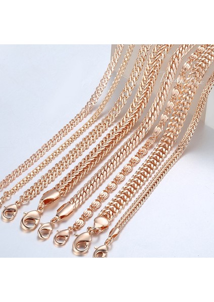 CB01 20C Rose Gold Bilezik Kadın Erkek Kaldırmak Salyangoz Tilki Kuyruğu Venedik Link Zincirleri Bayan Erkek Bilezikler Moda Hediye Cbb1 Için Dolgulu (Yurt Dışından) fırsatları