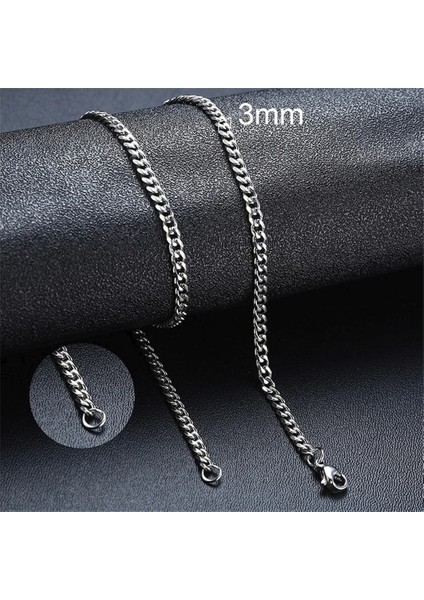 18CM Tarzı 3mm Karınca Melek Rendy Charm Küba Zincir Bilezik Clatainless Çelik mm Genişlik Erkekler Kadınlar Için Asla Solmaz Zincir Kolye (Yurt Dışından)