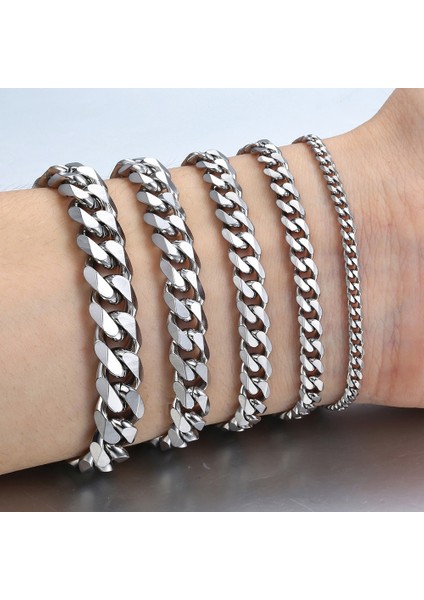 18CM Tarzı 3mm Karınca Melek Rendy Charm Küba Zincir Bilezik Clatainless Çelik mm Genişlik Erkekler Kadınlar Için Asla Solmaz Zincir Kolye (Yurt Dışından)