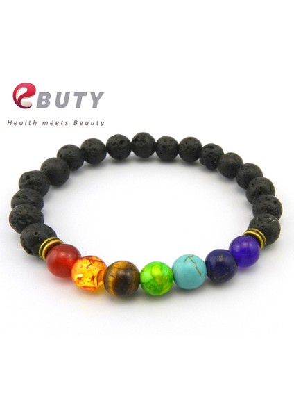 Siyah Tabanca Kaplama Ebuty Doğal Siyah Lav Taş Boncuklu Charms Bilezikler Reiki Çakra Bilezik Şifa Denge Bilezikler Strand Takı (Yurt Dışından) fırsatları