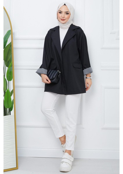 Oversize Bondit Ceket Siyah HM2333 modelleri