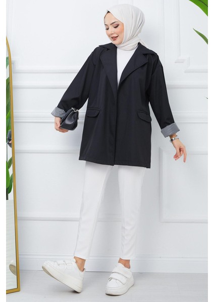Oversize Bondit Ceket Siyah HM2333 indirimleri