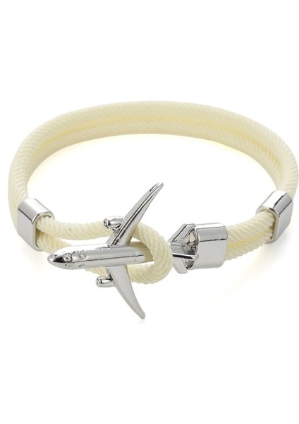 Beyaz Gümüş Moda Uçak Bilezik Erkekler Kadınlar Için 4mm Milan Halat Braclet Kırmızı Siyah Açık Kurtarma Survival Braslet Lover Pulseras Için Hediye (Yurt Dışından)