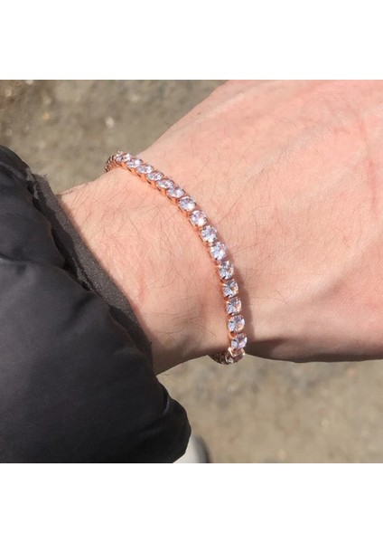 H086-19CM Zhouyang Tenis Bilezikler Kadınlar Için Basit Lüks Yuvarlak Kristal Altın Renk Bileklik Zincir Düğün Kız Hediye Takı H074 (Yurt Dışından) fırsatları