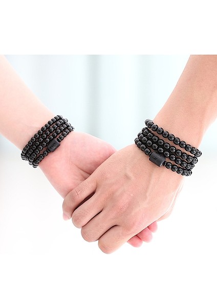 Çift Için Bilezikler Ejderha ve Phoenix Tote Obsidyen Çok Katmanlı Wrap Bilezikler Erkekler Kadınlar Için Çift Muska Strand Bilezik Takı Hediye (Yurt Dışından)