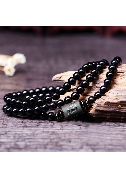 Çift Için Bilezikler Ejderha ve Phoenix Tote Obsidyen Çok Katmanlı Wrap Bilezikler Erkekler Kadınlar Için Çift Muska Strand Bilezik Takı Hediye (Yurt Dışından)