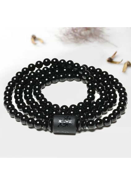 Çift Için Bilezikler Ejderha ve Phoenix Tote Obsidyen Çok Katmanlı Wrap Bilezikler Erkekler Kadınlar Için Çift Muska Strand Bilezik Takı Hediye (Yurt Dışından)
