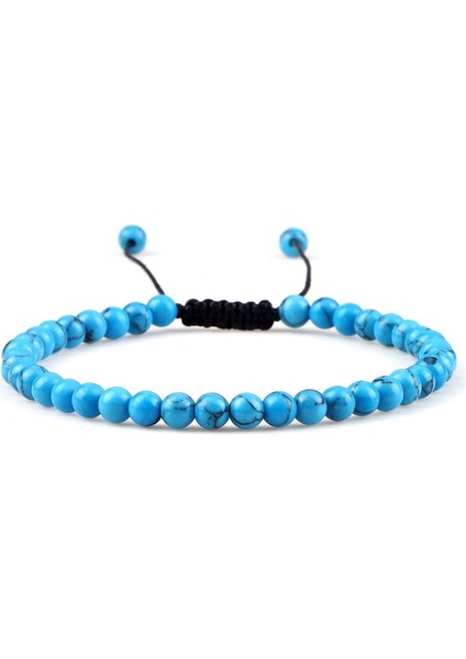 Mavi 3 Klasik Mini 4mm Mesafe Boncuklu Bilezik Namaz Doğal Taşlar Örgülü Dize Bilezikler ve Menwomen Charms Takı Için Bilezikler (Yurt Dışından)