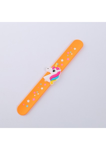 No.6 Boyutu Çocuk Çocuk Kız Erkek Yıldız Baskı Renkli Unicorn Bileklik Esnek Wrap Tokat Bilezik Hayvan Enfant Bileklik Hediye Şekeri (Yurt Dışından)